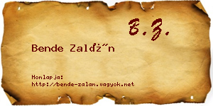 Bende Zalán névjegykártya