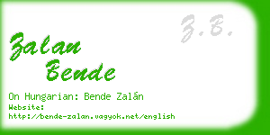 zalan bende business card